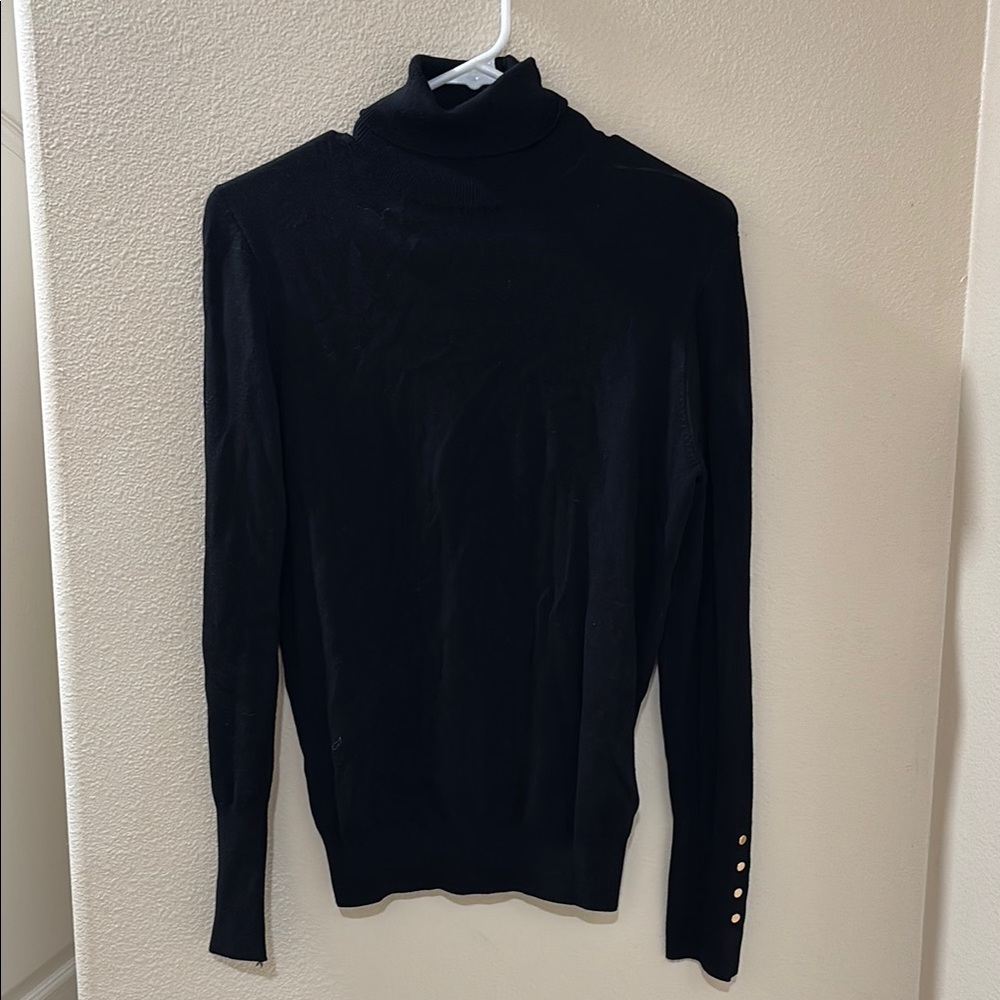 Zara Black Cowl Neck Sweater with Ribbed Texture